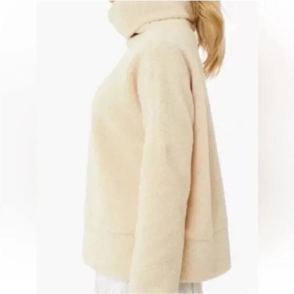 Tuckernuck Rollins Sherpa Pullover Tan Cowl Neck Cozy Luxe Chic M - Picture 5 of 8